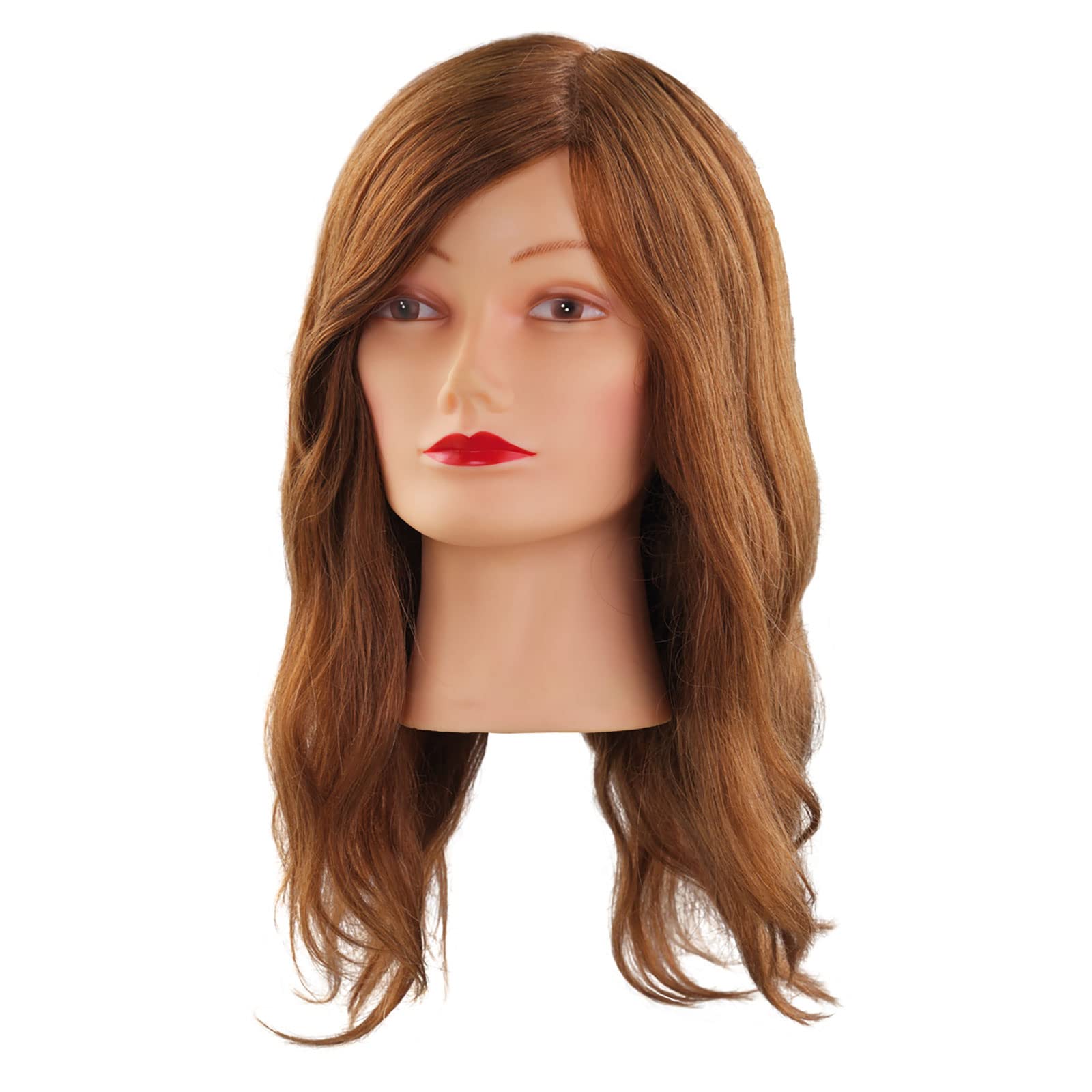 Comair 7000827 Übungskopf "Mia" naturell 100% menschliches Echthaar, dunkelblond