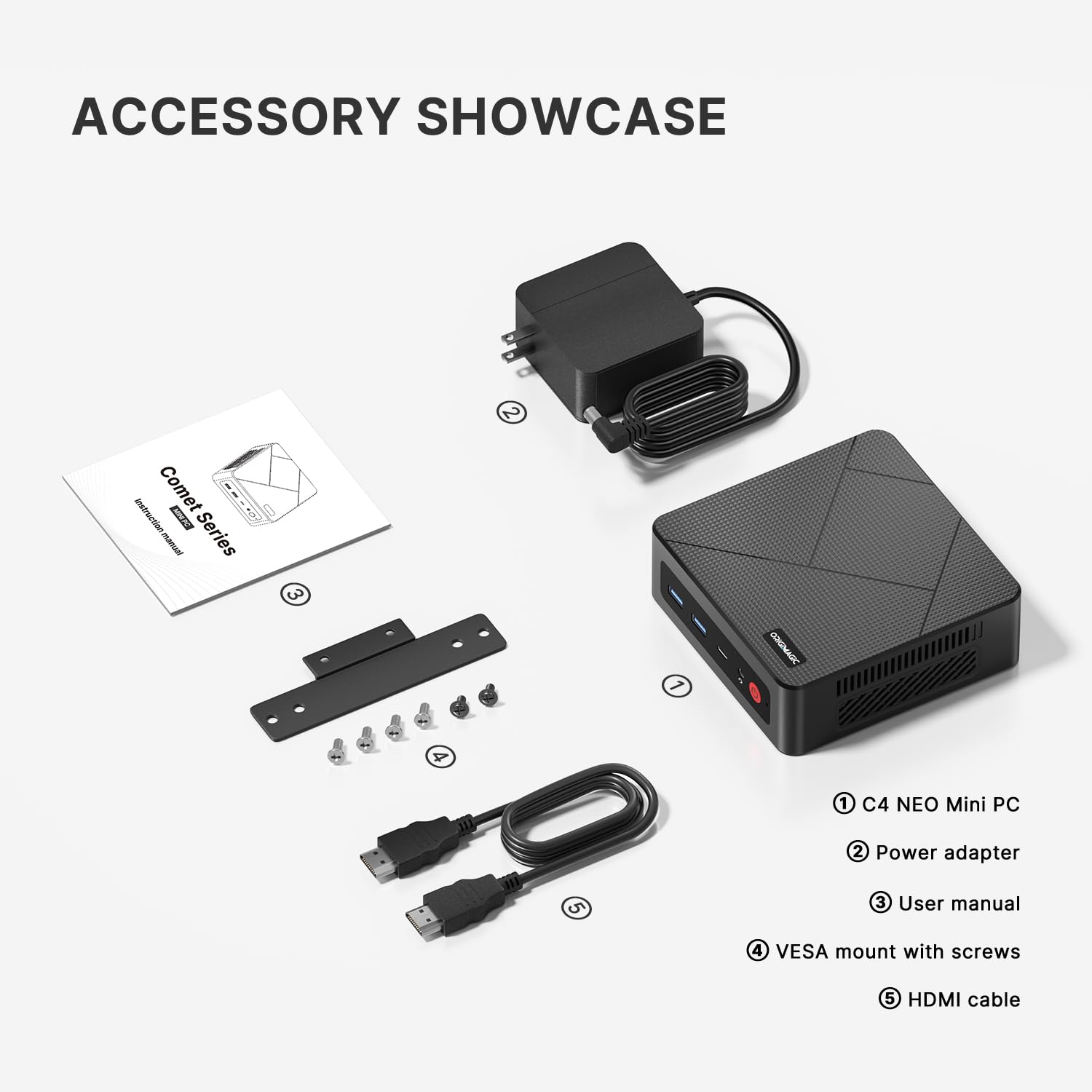 C4 Air Mini PC, AMD Ryzen 5 3500U (Fino a 3.7GHz, Beats N150/N100), 8GB RAM 256GB NVMe SSD, Windows 11 Pro Desktop Computer, Dual Gigabit LAN, Triple Display 4K, WiFi5/BT 5.0, Ufficio/Casa