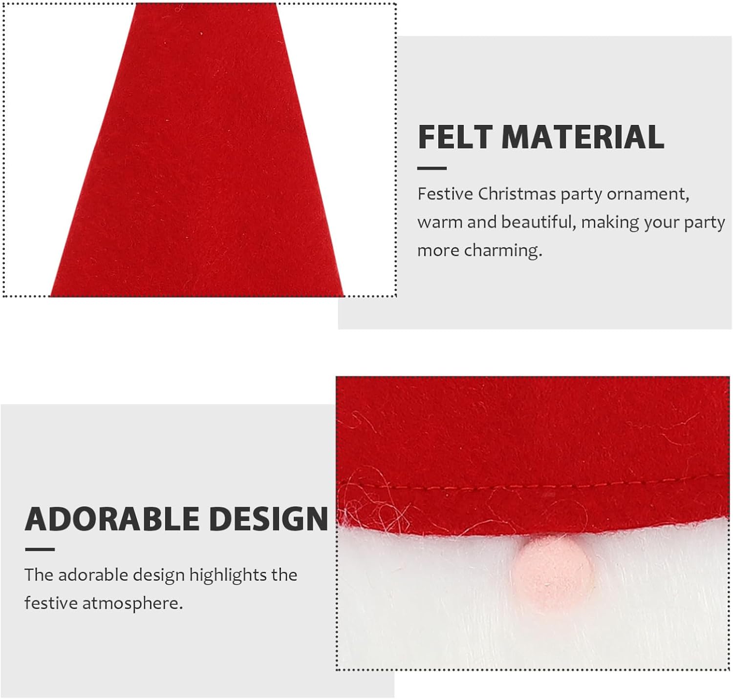 Xmas Gnome Wine Bottle Cover Set 6pcs Felt for Party