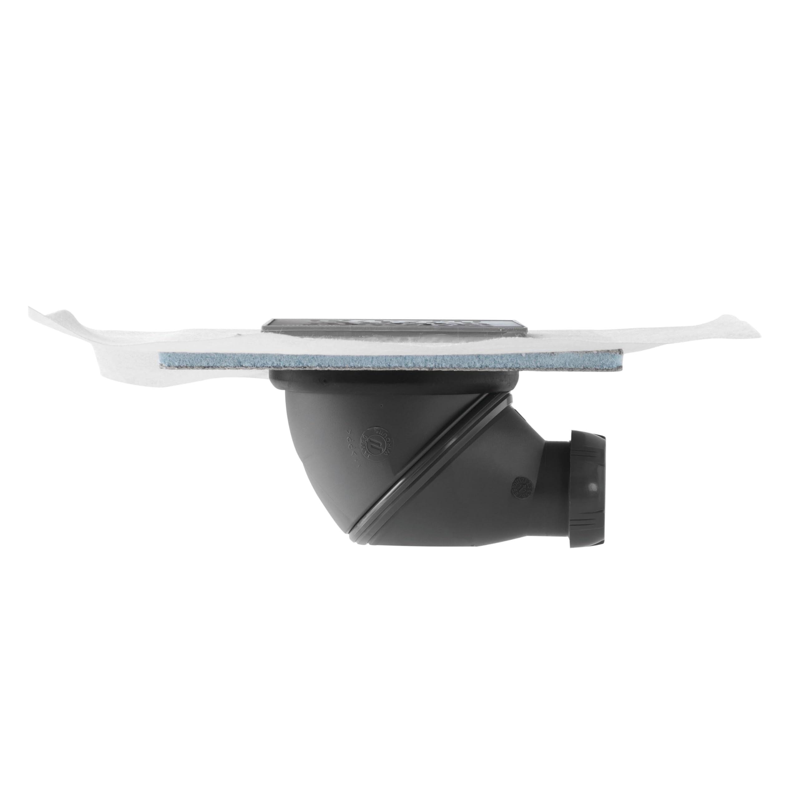 Wirquin 30723967 Bonde de Douche à Chaper Orientable James 11,5 x 11,5 cm | Grille inox brossé, sortie orientable 360°, débit 32 L/min, natte d'étanchéité pré-collée, installation facile, chromé