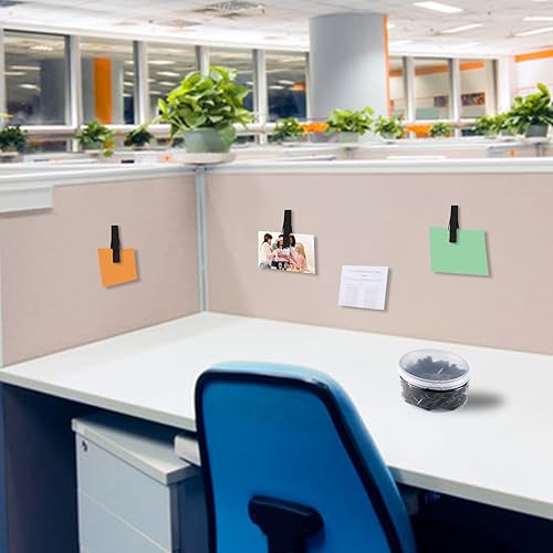 Miniatura 4 de 50 clips de presión para tablón de anuncios, pasadores de madera con clips, clips de cubículo, clip de pared, accesorios de cubículo para paneles de