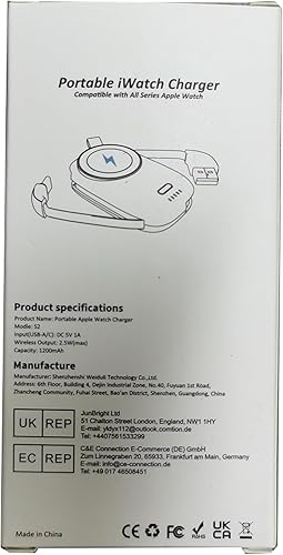 Miniatura 11 de Cargador inalámbrico portátil para Apple Watch Series 987SE65432UItra, banco de energía adicional de 1200 mAh con cable de carga integrado entrada,