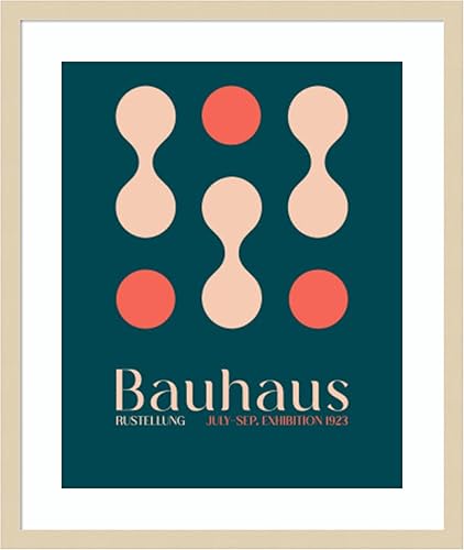 Miniatura 12 de Amanti Art Framed Wall Art Print 21x17 Bauhaus Blue Clubs by Emel Tunaboylu, Abstract Wall Art, Mid Century Modern Decor, Small Poster Painting