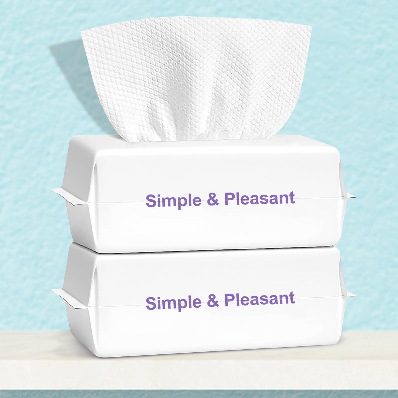 Serviettes Jetables Visage Coton Lingettes Sèches Utilisation Humide Sèche Peaux Sensibles Bébé Démaquillantes Soin Voyage 2 Paquets