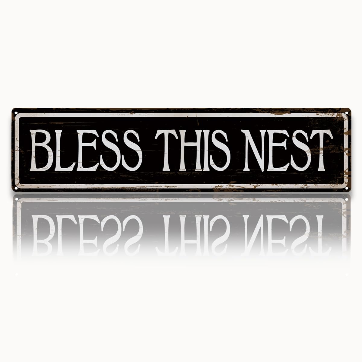 peiyeety Vintage Metal Tin Sign Bless This Nest Retro Street Sign, Rustic Wall Decor for Home, Entryway, Man Cave, Garage, Kitchen, Office, Farmhouse, Patio, Garden, Porch, 4 * 16 inch