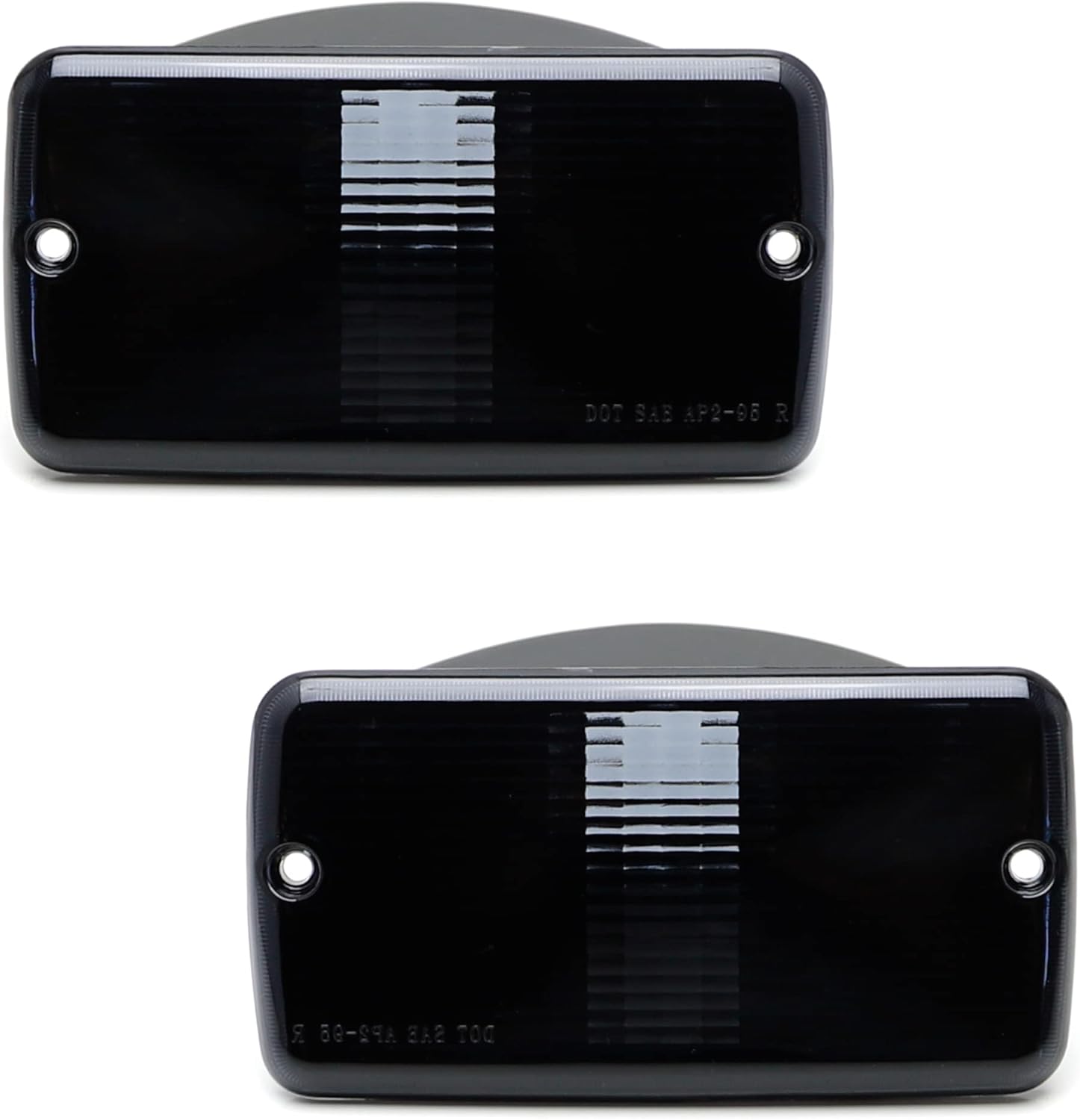 iJDMTOY OE-Spec Smoked Lens Front Bumper Turn Signal Light Housing Assemblies, Compatible with Jeep 1997-2006 Wrangler TJ, Replace OEM Amber/Yellow Lamps