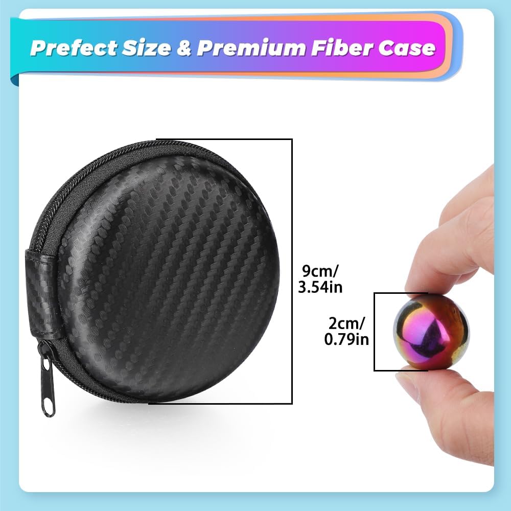 22PCS Large Rainbow Hematite Magnetic Ball Fidget Toy for Adults, Men Women Magnet Stones Office Desk Toys for Gifts with Fiber Case, Rare Earth Magnets for Ferrite Putty