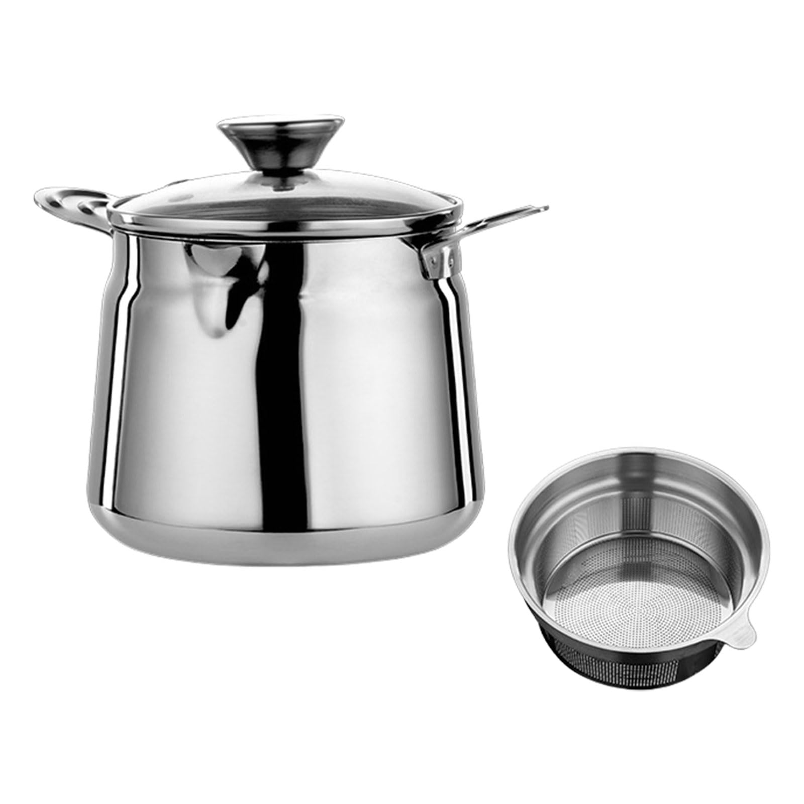 Buxuaaaa L Functiona Greases Holders With Strainer 316 Stainless Stee Oi Filtration Pots With High Resistance To Multifunctiona Frying Net Tanks