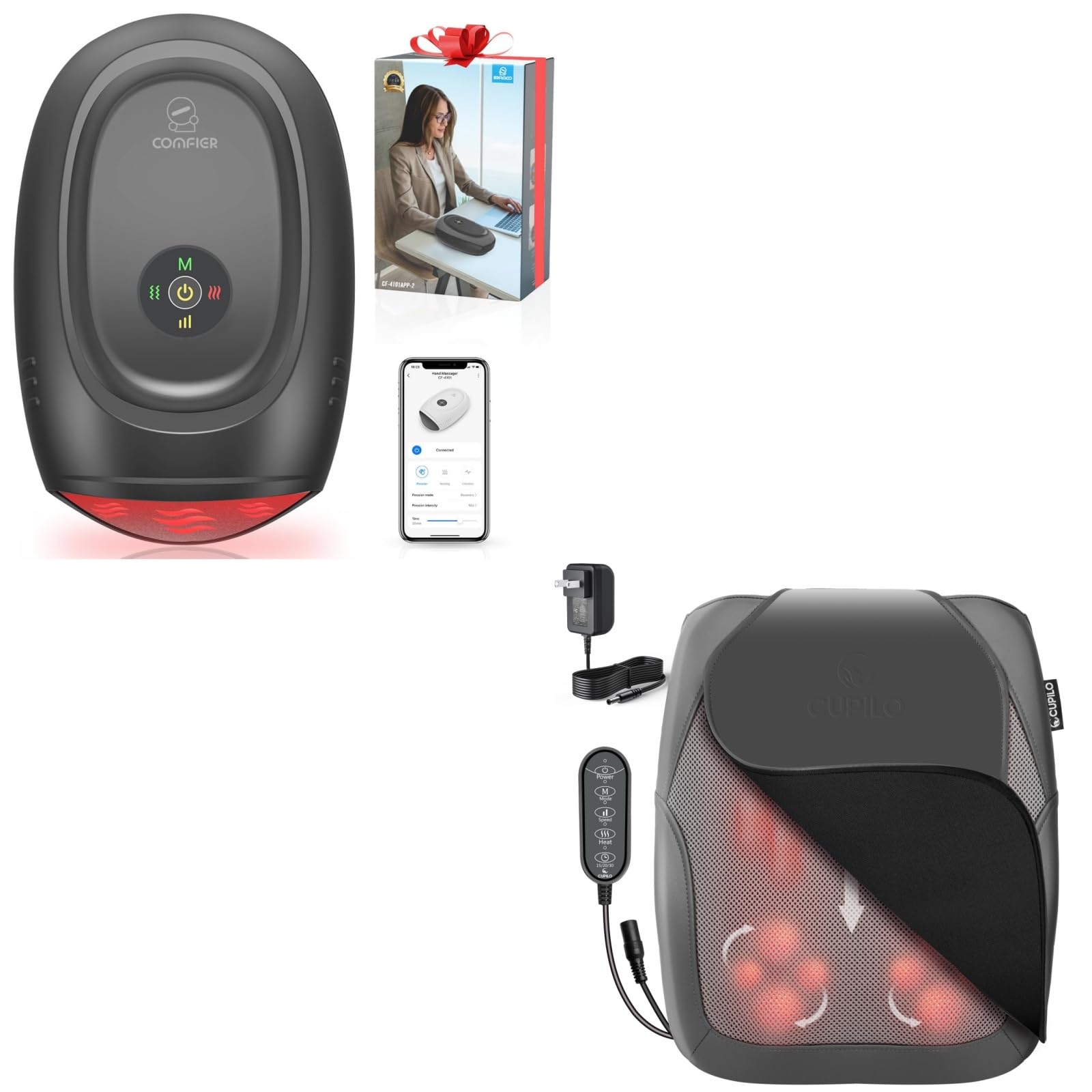 COMFIER Hand Massager and Shiatsu Low Back Massager