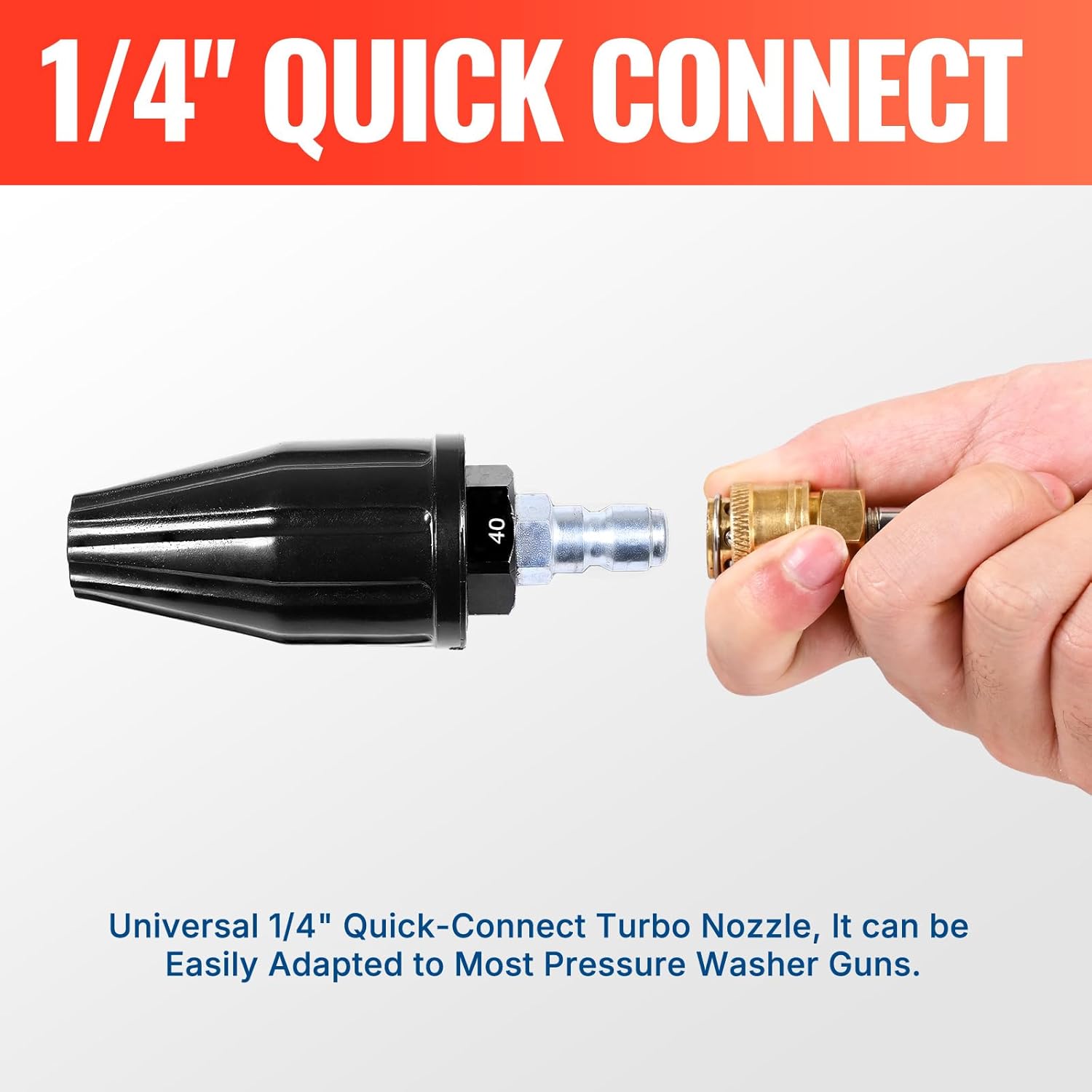 YAMATIC 4000 PSI Short Pressure Washer Gun with Swivel Brass 3/8" Quick Connector with 3000 PSI 4.0GPM Pressure Washer Tips Turbo Nozzle