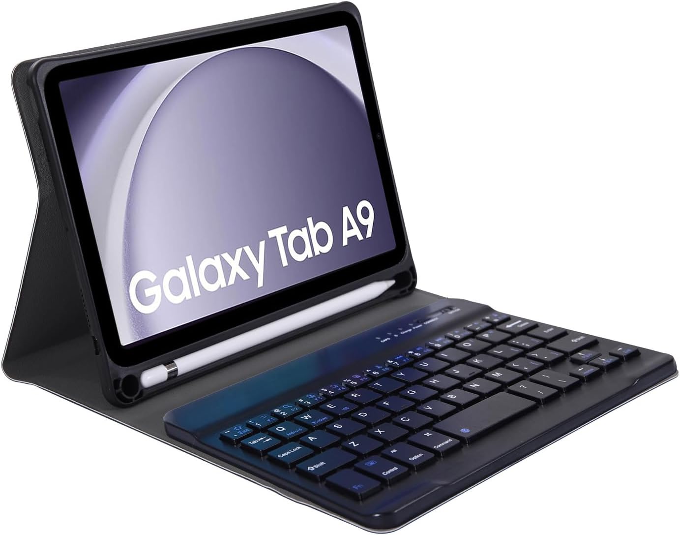 Keyboard Case for Samsung Galaxy Tab A9 8.7 Inch 2023, Detachable Keyboard with Pencil Holder, Protective Cover for Tab A9 8.7" Tablet SM-X110/X115/X117,Black