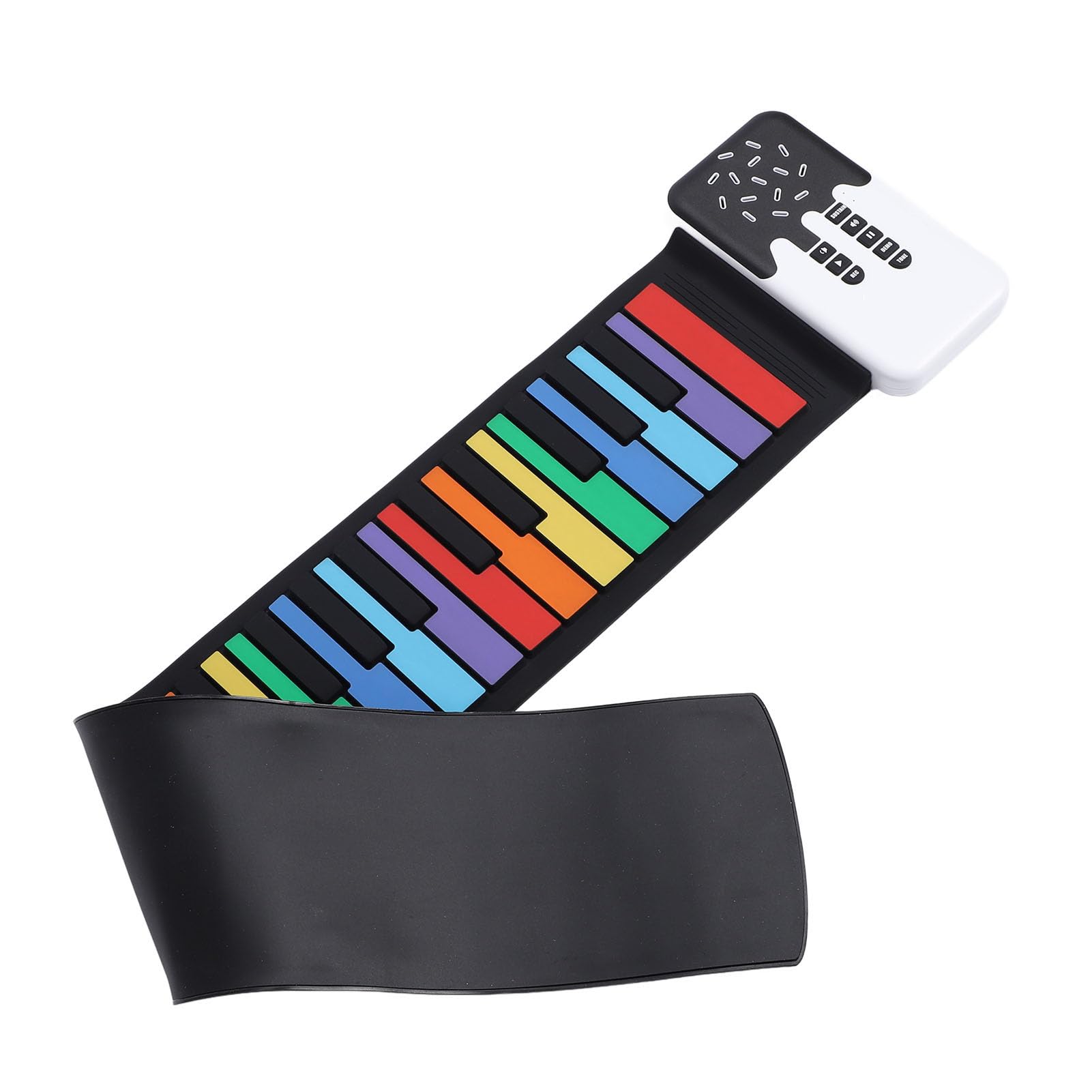 Piano Enrollable, Teclado de Piano Eléctrico de 49 Teclas, Teclado de Piano Portátil de Silicona a Prueba de Agua de Color Arcoíris con 8 Tonos y 6 Canciones de Demostración con