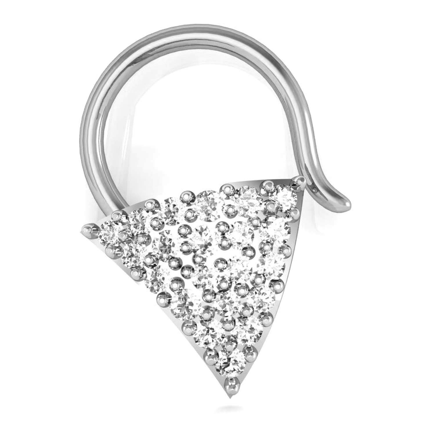 18k (750) White Gold and Diamond Nose Ring