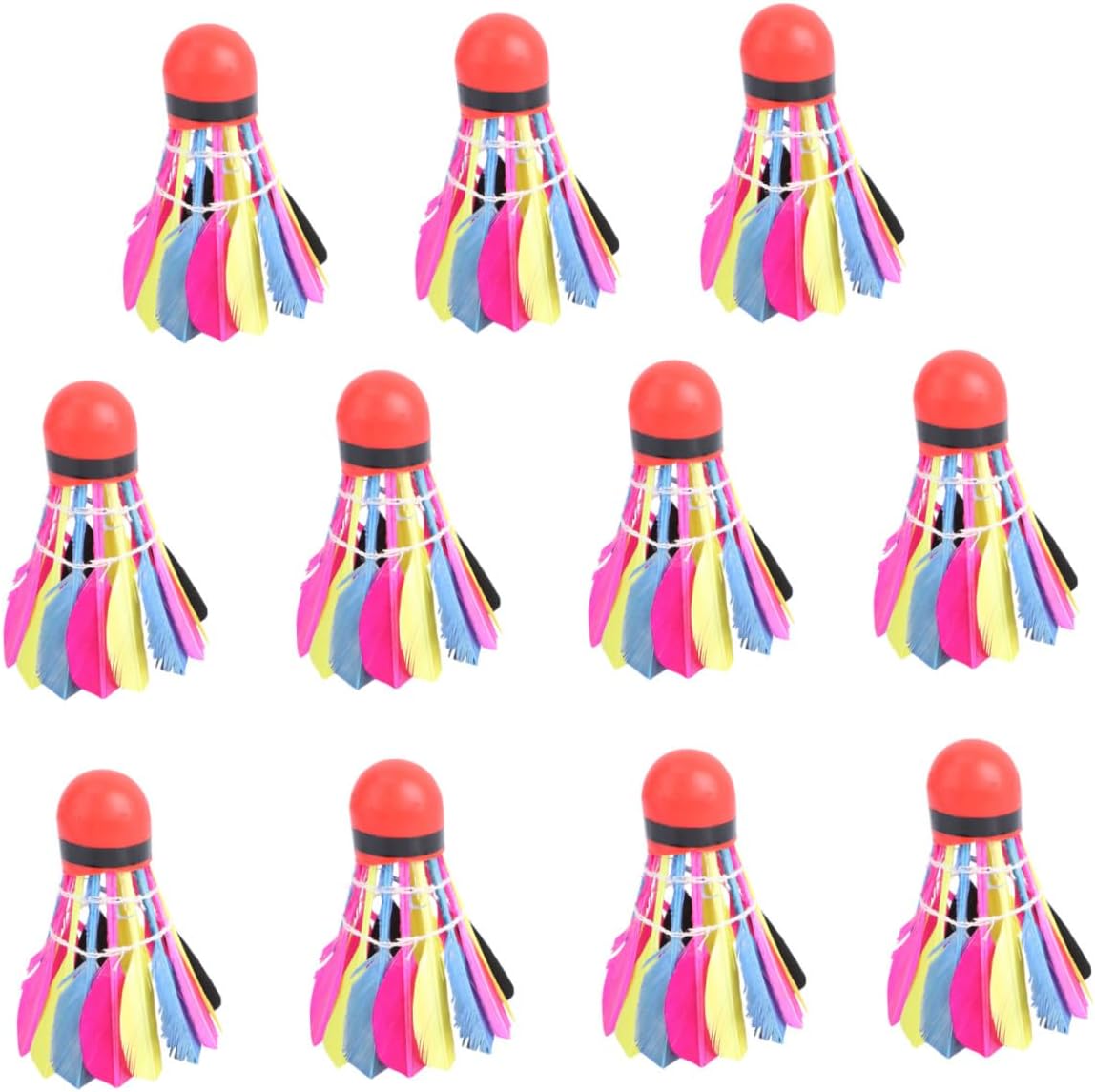 Hemoton 11pcs Badminton Shuttlecocks Beautiful Creative Training Fitness Nylon Material for Women Ladies
