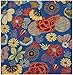 SAFAVIEH Four Seasons Collection Area Rug - 6' Square, Blue & Red, Hand-Hooked Floral, Non-Shedding & Easy Care, Ideal for High Traffic Areas in Living Room, Bedroom (FRS470A)