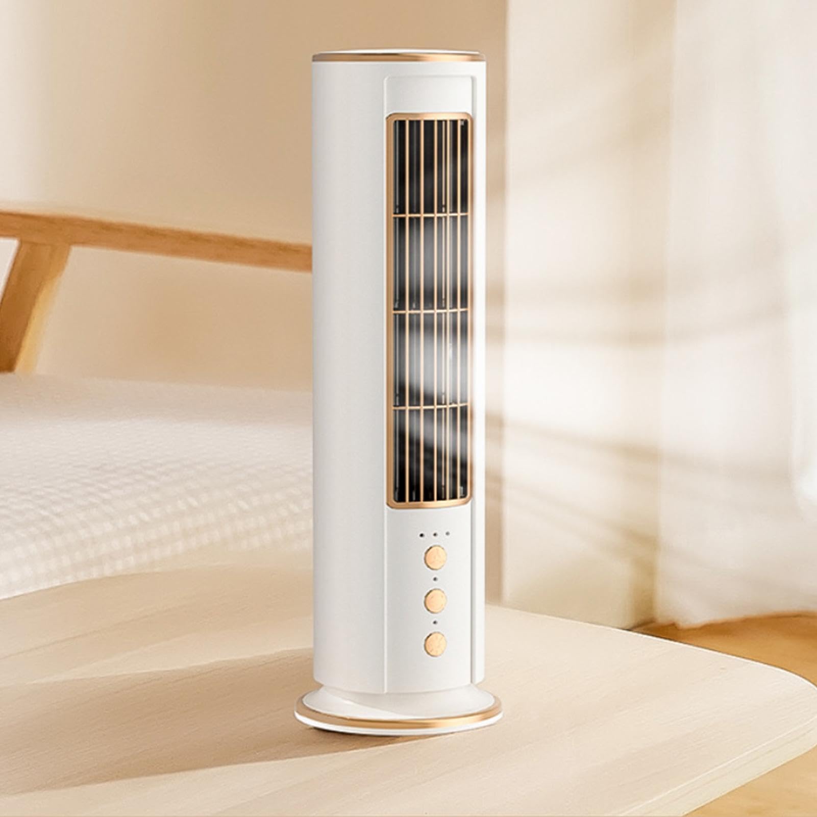 Ventilatore a torre da tavolo Soffiatore D'Aria Oscillante Senza Pale A 3 | Ventilatore a torre verticale per patio balcone dormitorio appartamento cucina camera da