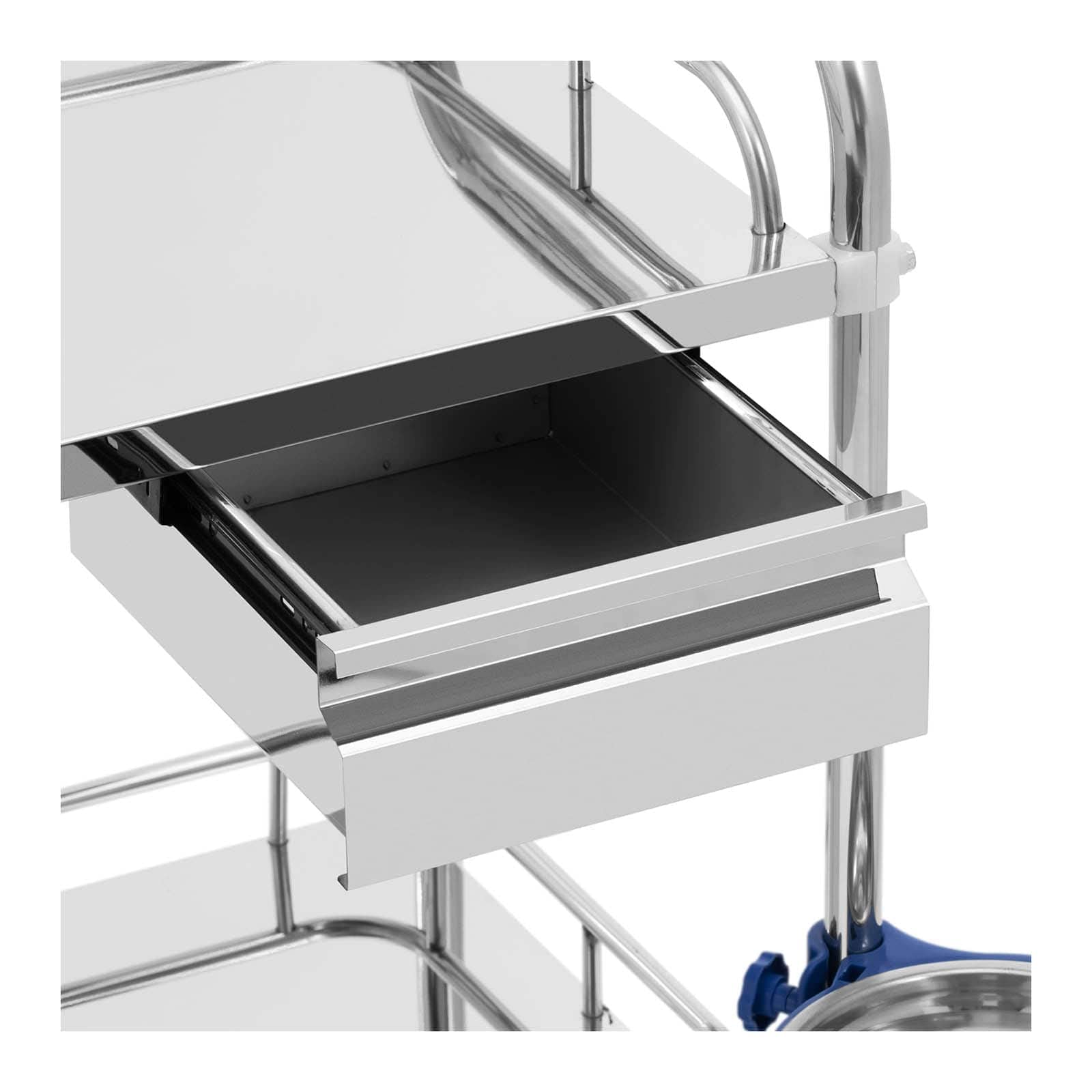 Steinberg Systems SBS-LF-135 Laborwagen Edelstahl 2 Ablagen je 65 x 43 cm 2 Schubladen 20 kg Aufbewahrungswagen