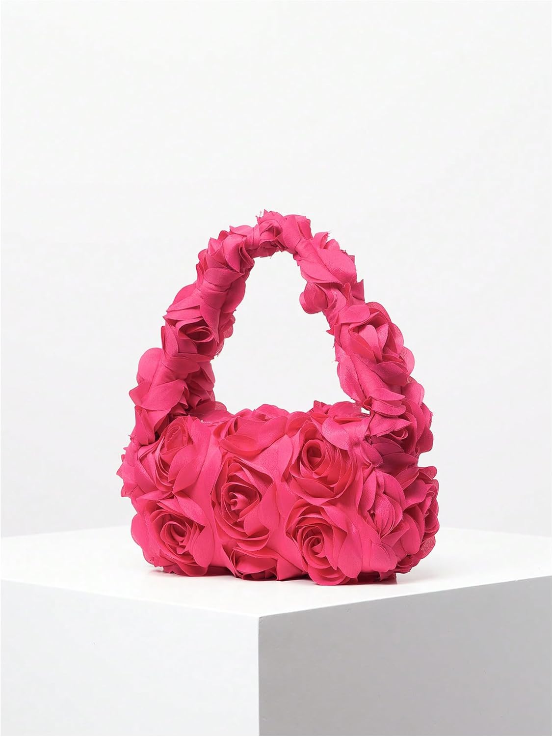 Verdusa Women's 3D Flower Clutch Handbags Rose Evening Purse Top Handle Bags