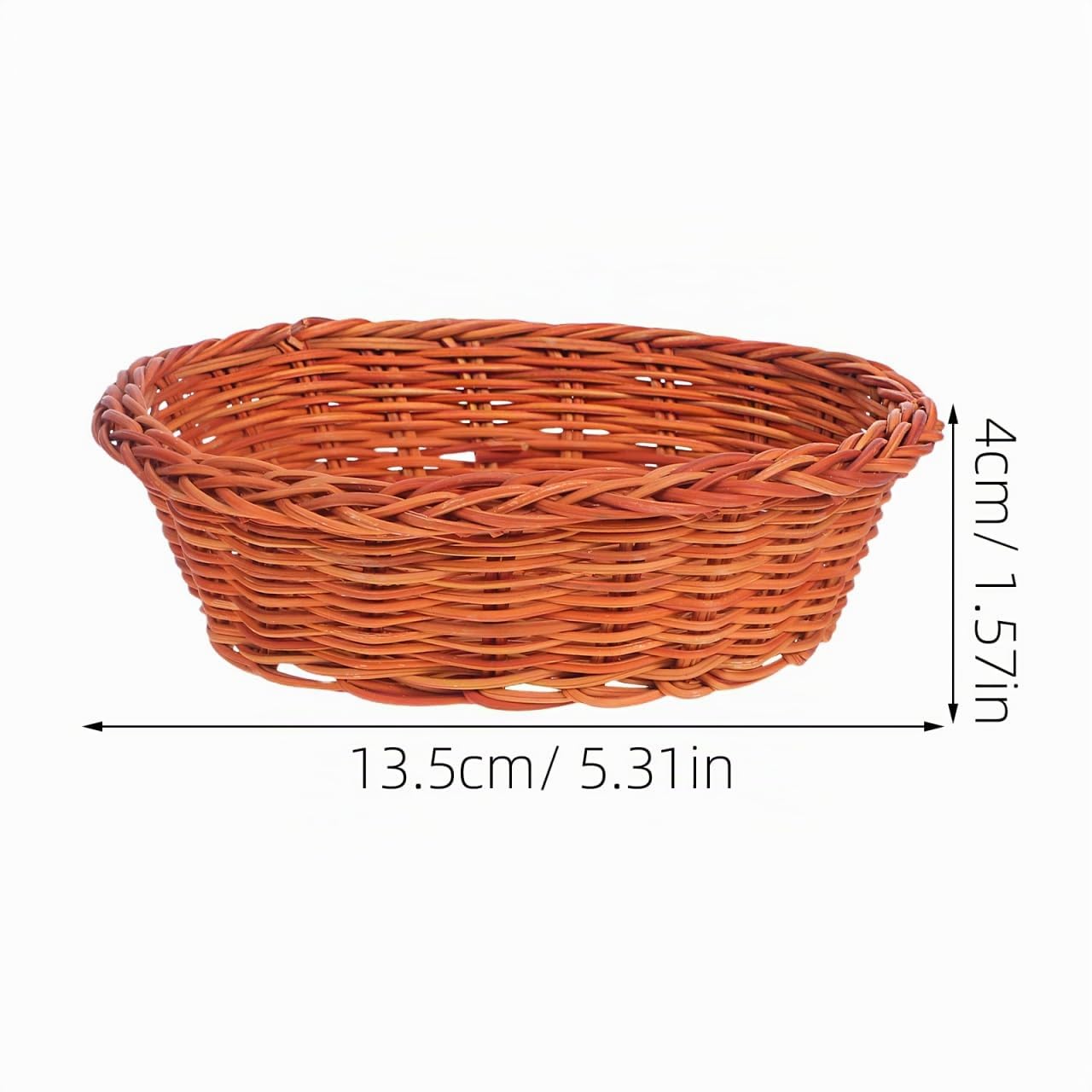 Lot de 10 petites corbeilles à pain ovales tissées à la main en rotin respirant et hygiénique pour la cuisine, les fruits, les collations, organisateur polyvalent pour la maison et la