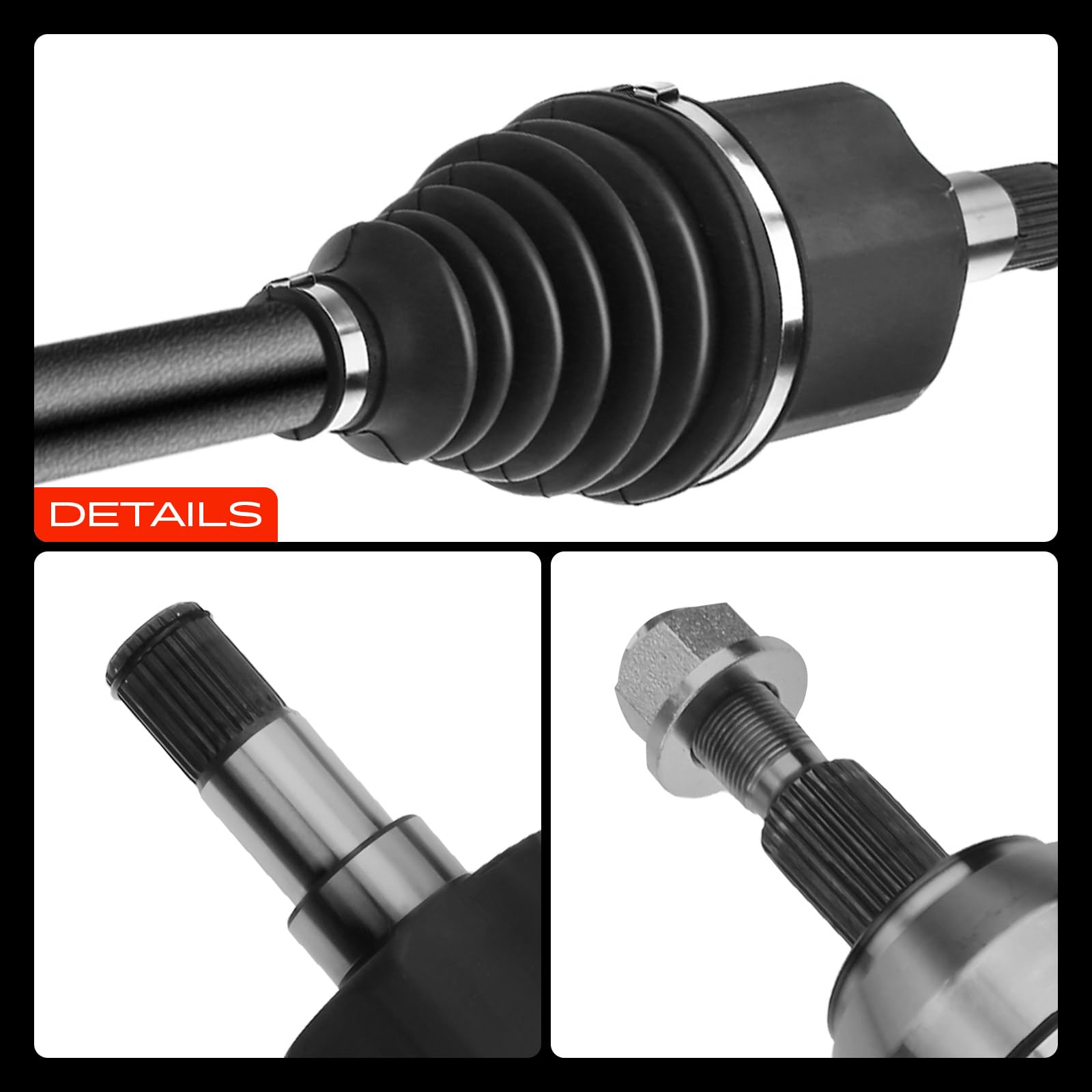Frankberg Eje motriz Eje de transmisión Caja de cambios manual Eje delantero Izquierda sin ABS-Ring Compatible con K.u.g.a I 2.0L 2008-2012 Replace# 8V413B437AC