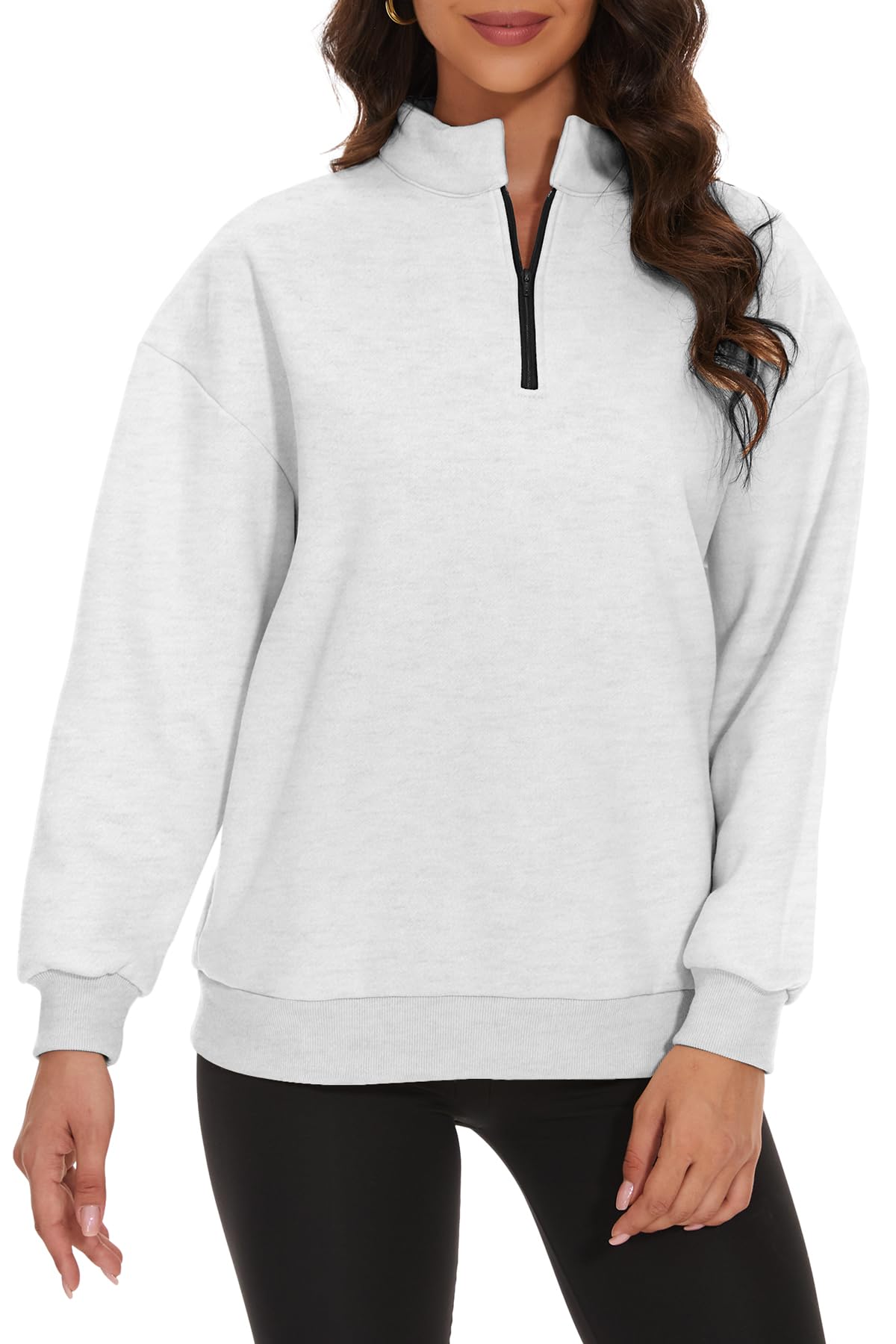 ZOOMOONWomens Oversized Sweatshirts Half Zip Pullover With Pockets Fall Fashion Outfits Y2k Clothes