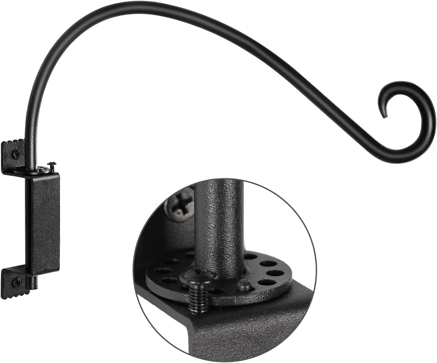 16 Inch Outdoor Hanging Brackets – 360° Swivel Plant Hanger with 12-Directional Adjustable Hook, Rust Resistant Solid Steel Wall Mount for Bird Feeders, Indoor/Outdoor Plants, Garden & Patio