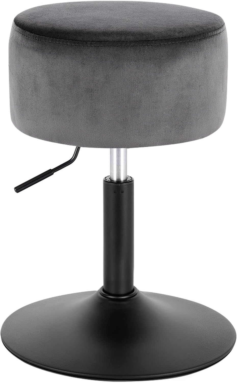WOLTU 1 X Breakfast Kitchen Counter Bar Stool Chair Velvet Seat Adjustable Barstool Dark Grey Dressing Stool, BH218dgr-1-UK