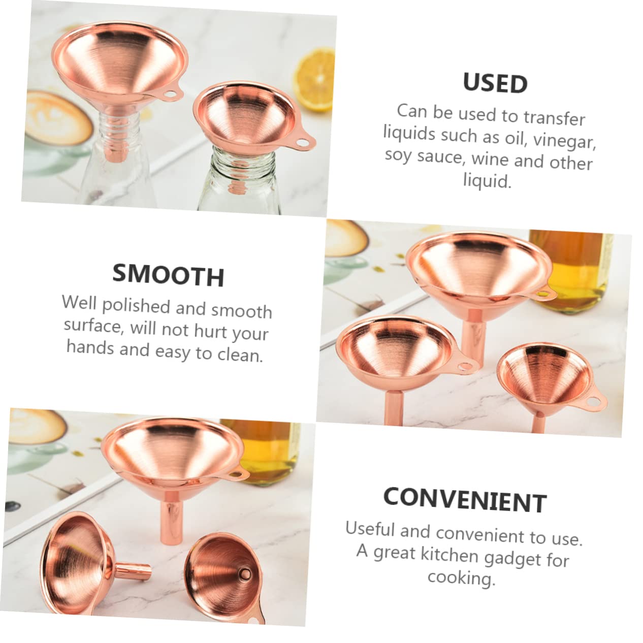 MAGICLULU 9pezzi Imbuti Acciaio Inossidabile Per Trasferimento Liquidi Utensili Da Cucina Per e Vino Gadget Pratico Per Cucina e Inscatolamento