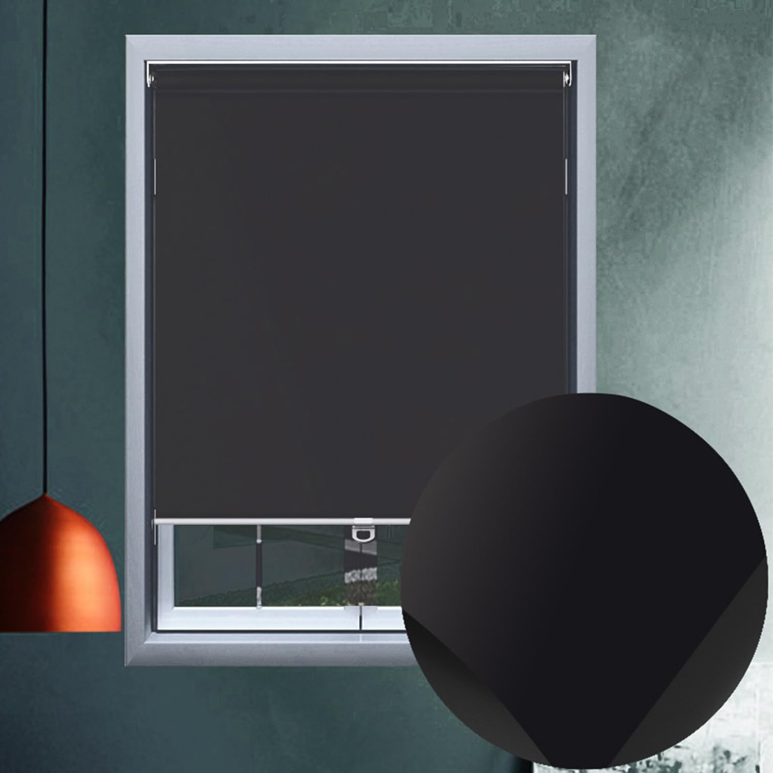 Tenda Oscurante a Rullo Senza Fili,Tessuto di Poliestere Grigio Scuro,Avvolgibile per Finestre,con Sistema a Molla,Protezione Solare,Personalizzate,Larghezza x Altezza (75cm x 280cm)