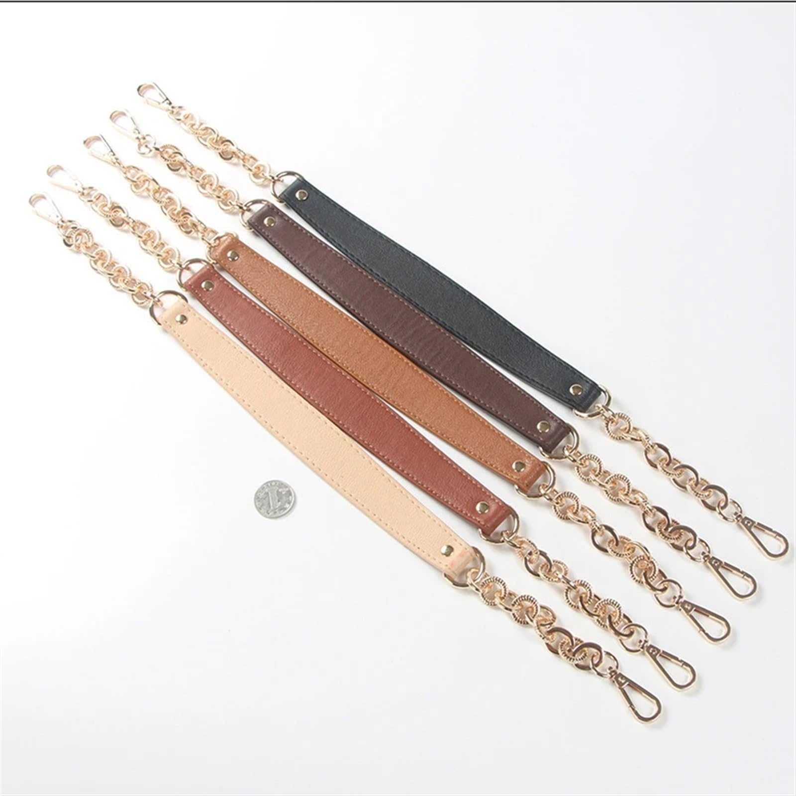Cadenas para Bolsos Bolso Bandolera Correas de Repuesto for Bolso Cadenas de Cuero PU Correa for Bolso Cinturones Largos Bolsos con asa Hebilla Correas for Bolso(Khaki Silver)