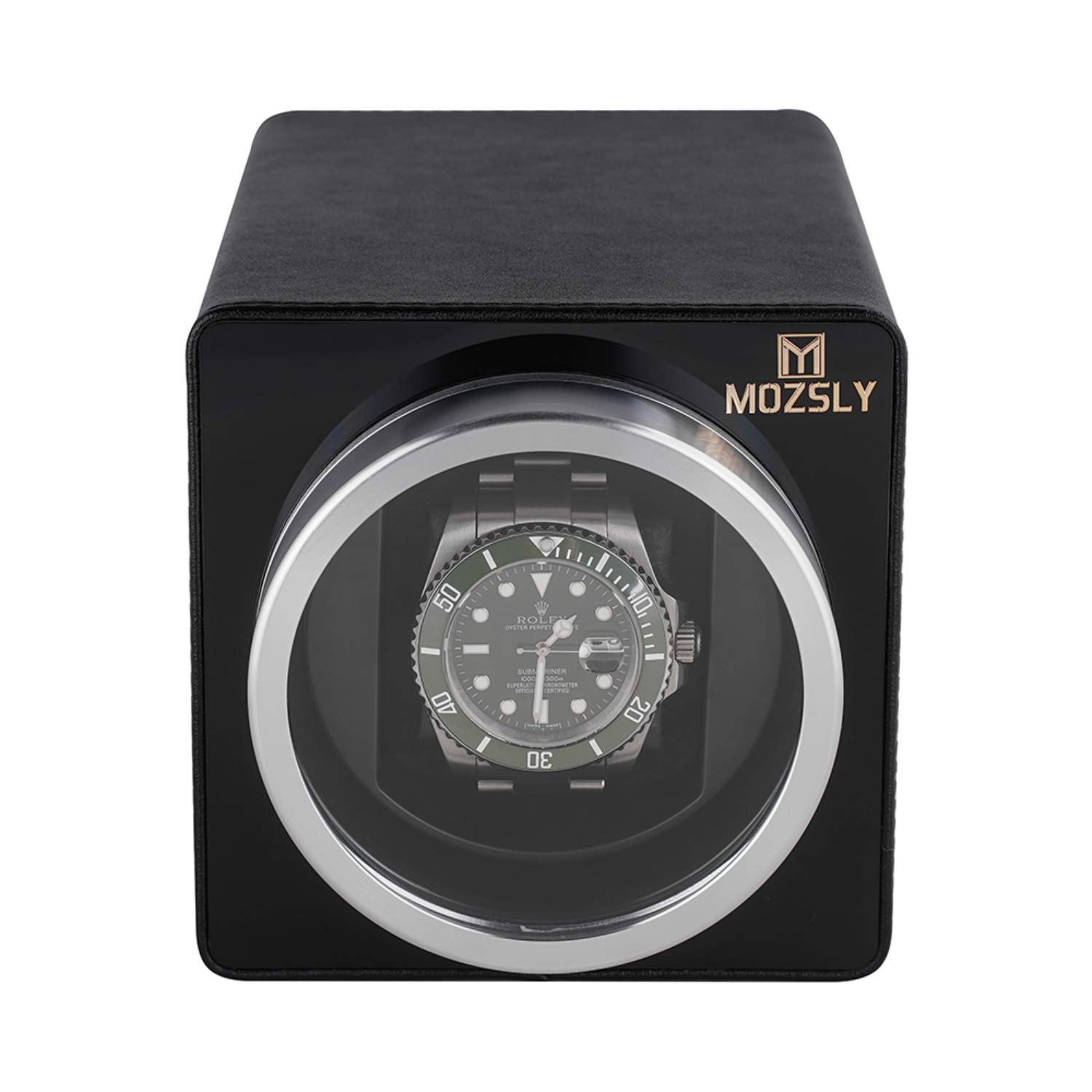 MOZSLY Enrollador para Relojes automáticos con Motor silencioso Ajuste de Modo de rotación 12 Cuero