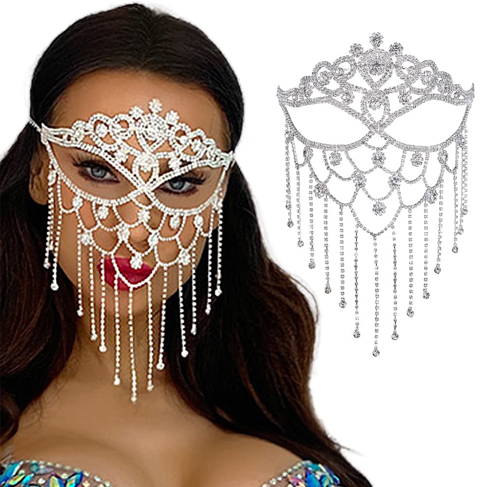 CheerHPSilver Masquerade Mask for Women Costume Shine Masquerade Party Decorations Ball Style with Phantom of the Opera