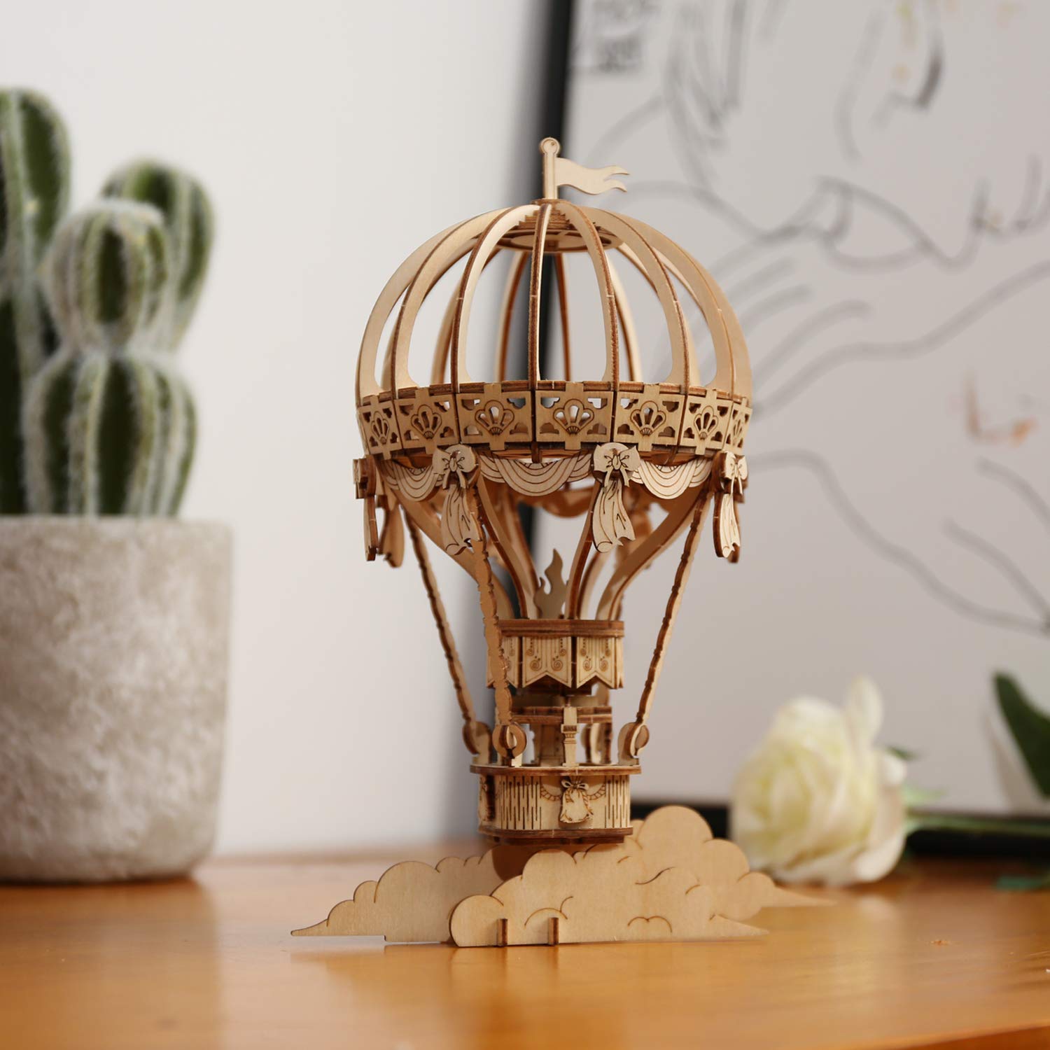 Rolife Puzzle 3D Legno Mongolfiera Rompicapo - Modellismo da Costruire Adulti - Decorazioni per la Casa Regalo Donna Uomo TG406