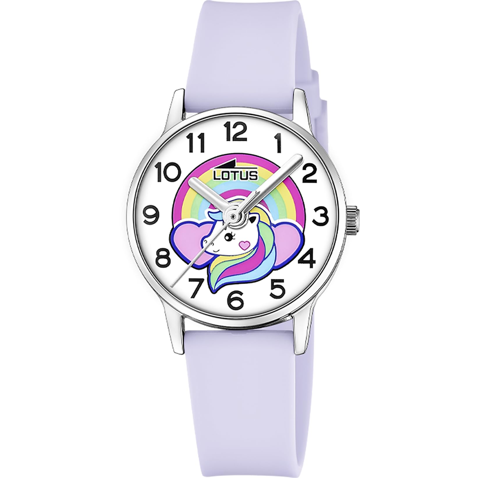 LOTUS Reloj Niña Analógico de Caucho Morado - Movimiento de Cuarzo - Reloj Infantil - Cristal Mineral de Alta Resistencia - Resistente al Agua 5 ATM 19001/4 - Junior Collection