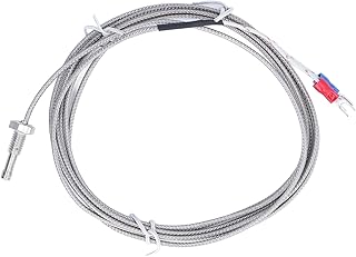 Waterproof J Type Grounded Thermocouple - Temperature Sensor Probe for PID Temperature Controller Stainless Steel Pipe Thread 0‑750℃ with Insulation Lead Shield Wire