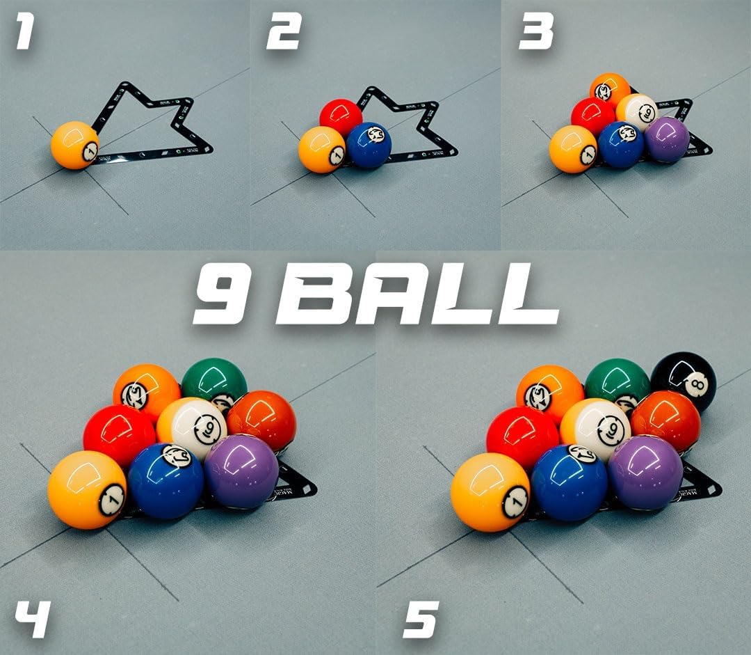 Fedor Gorst MagicRack 8-Ball + 9/10-Ball Combo Pack, Precision Rack for Perfect Breaks, Durable Pool Ball Template