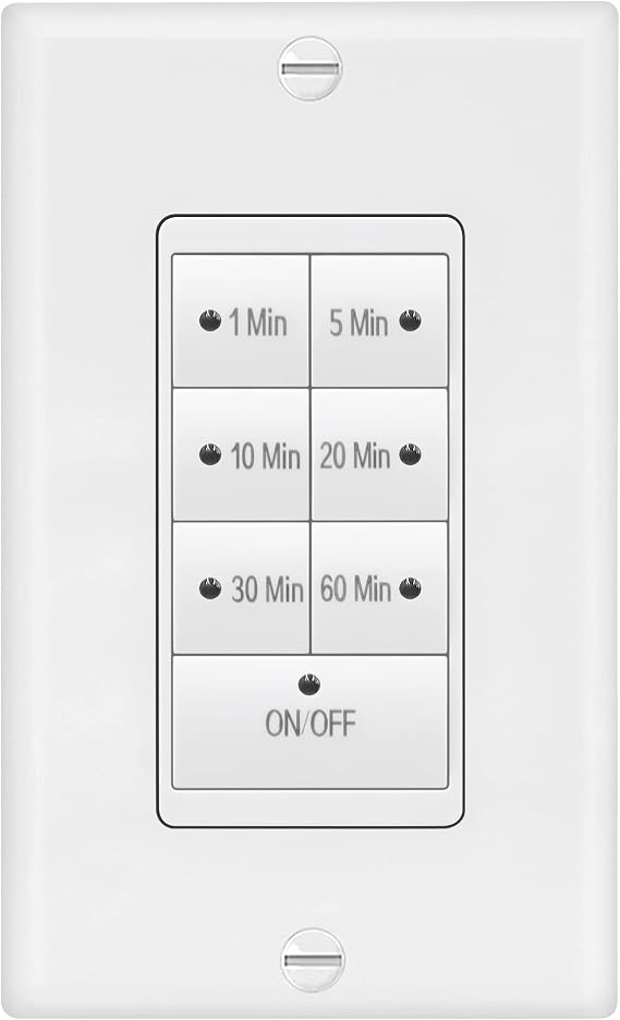 Maxxima 1875 Watt 7 Button Countdown Timer Switch, Maximum 60 Min Delay