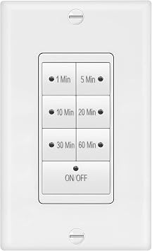 Maxxima 1875 Watt 7 Button Countdown Timer Switch, Maximum 60 Min Delay