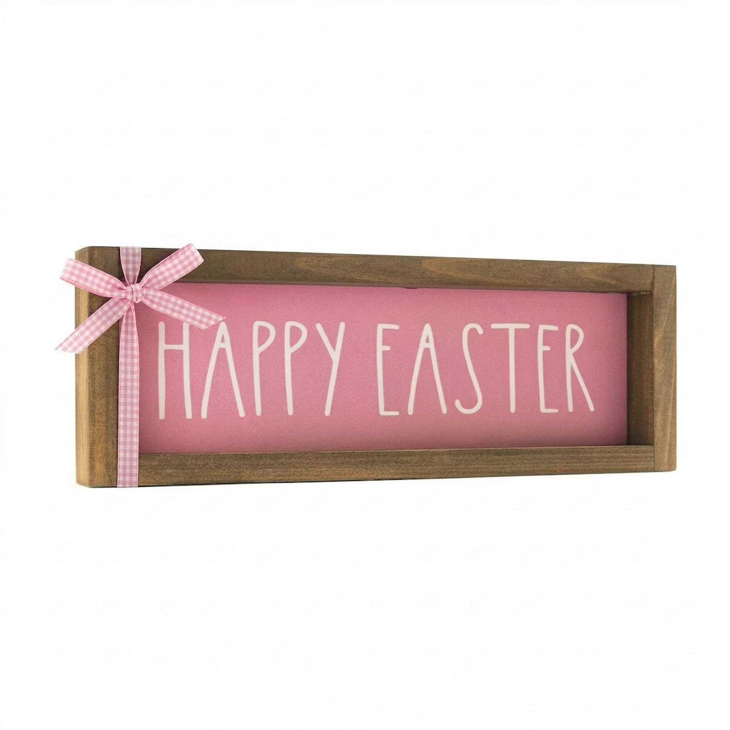 flangairy Happy Easter Sign Wooden Centerpieces Tables Decorations Wall Office Desk Top Shelf Mantle Wood Decorative Signage Indoor Fireplace Home Farmhouse Holiday Decor