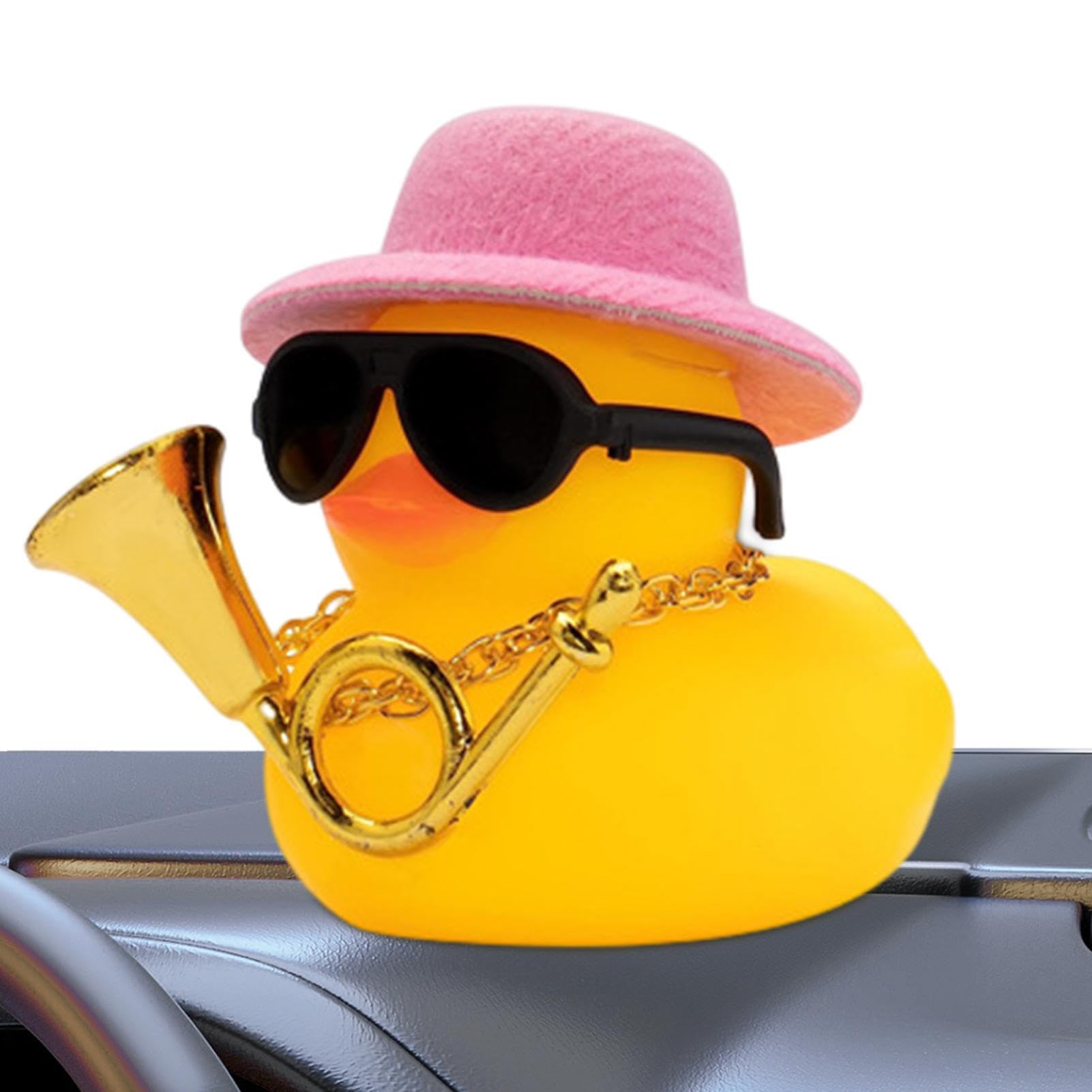 Neamou E Rubber Yellow Duck Toy, Dashboard Decorations Rubber Duck Toy, Novelty Car Ornament, Fun Cowboy Duck, Car Accessories, For Children Teens And Adults