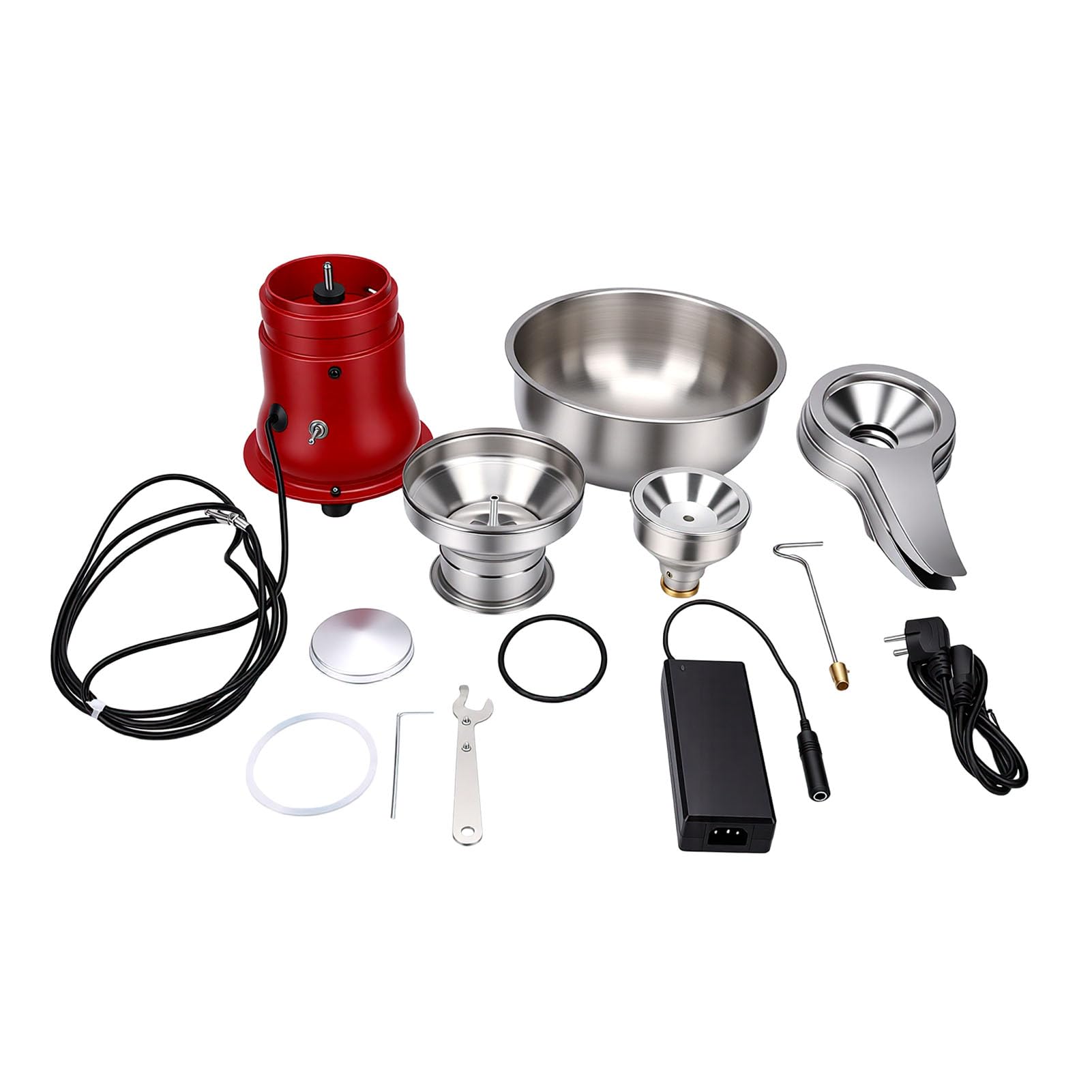 XUMIUZIY Separador de Nata Eléctrico, Potente Rendimiento del Motor para Productores Lácteos, Espumadera de Leche Fresca de Acero Inoxidable de 9800rpm