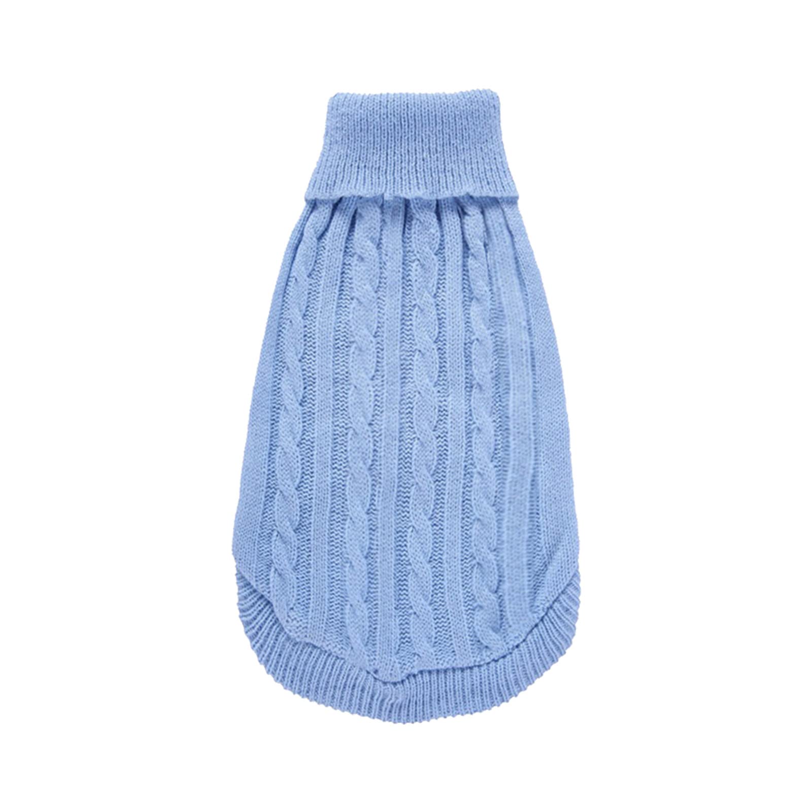 Pet Dog Cat Knitted Jumper Winter Warm Sweater Puppy Coat Jacket Clothes Costume Pet Clothes for Large Dogs Female (Light Blue, M)