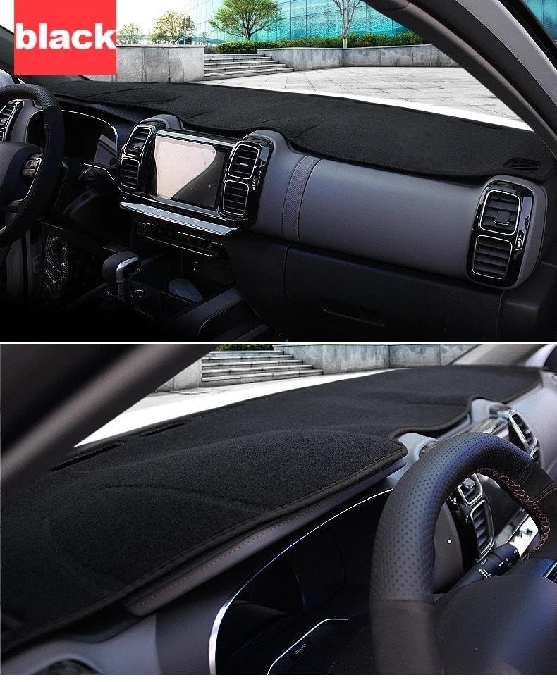 coperture cruscotto Interno per Citroen C5 per Aircross 2017 2018 2019 2020 Auto Cruscotto Coperture Zerbino Tenda da Sole Pad Strumento Pannello Tappeti(Black LHD)