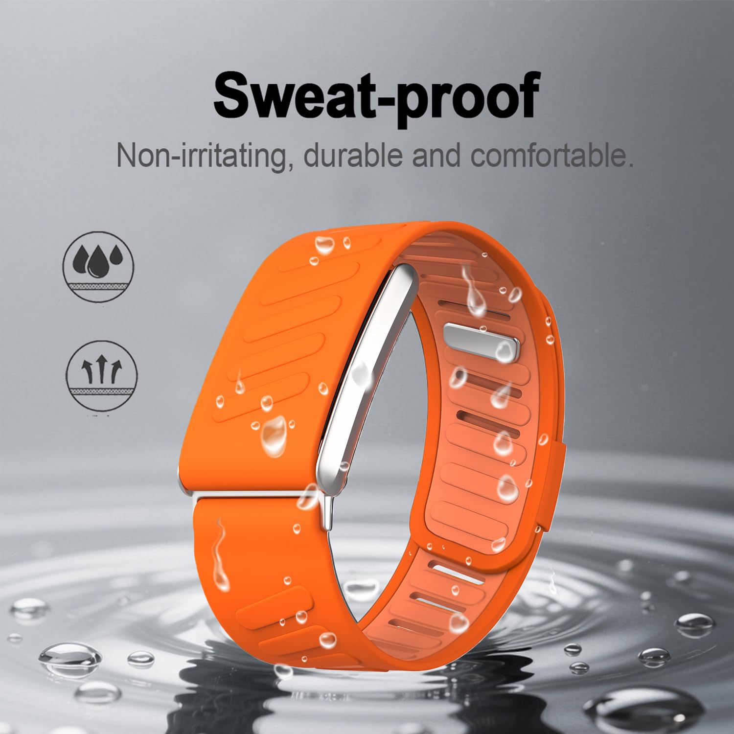 Bracelet de montre de sport, compatible avec Whoop 5.0 One/Peak (non compatible avec Whoop 5.0 Life) Bracelet de rechange simple en silicone imperméable et respirant adapté pour Whoop 5.0
