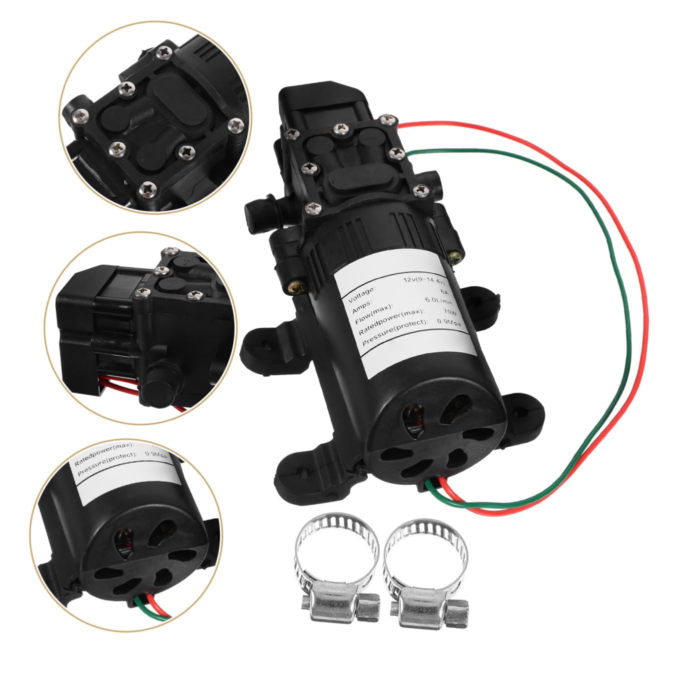 6l/ Bomba de Diafragma Eléctrica 12v 70w Apagado Automático