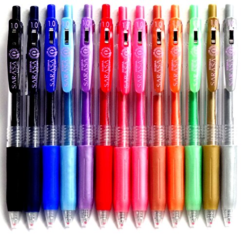 Zebra Sarasa Clip Gel Ink Ballpointpen, Broad Point, 1.0mm, 13 colors set (Japan Import)