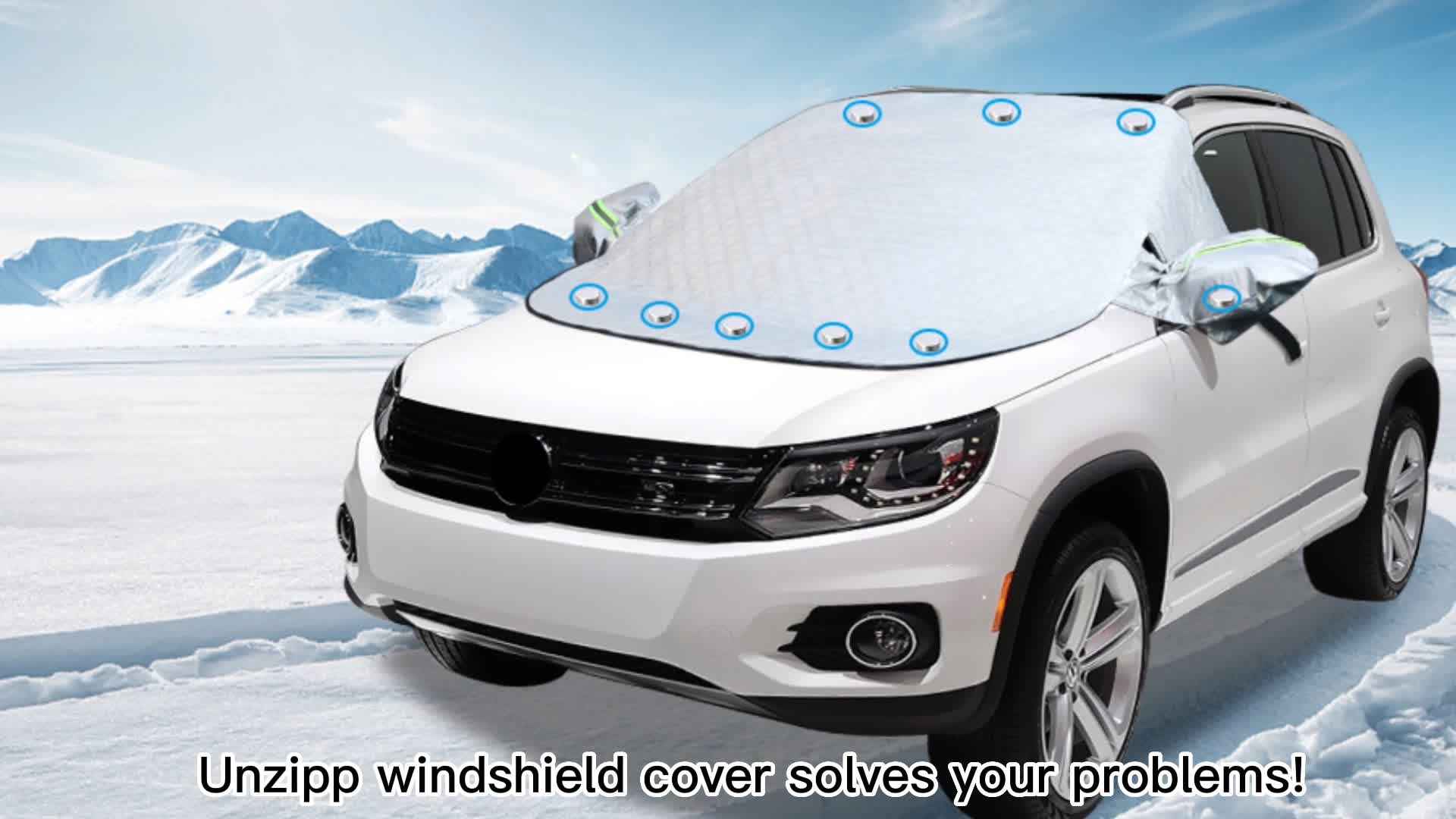 Copri Parabrezza Magnetico Per Neve E Ghiaccio - WEVOL, 4 Strati, Riflettente | Protezione Auto Invernale - Foto 14