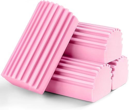 Miniatura 7 de Jeymei Paquete de 4 esponjas húmedas limpias, cepillo de limpieza de esponja, plumero para limpiar persianas, vidrio, zócalos, rejillas de