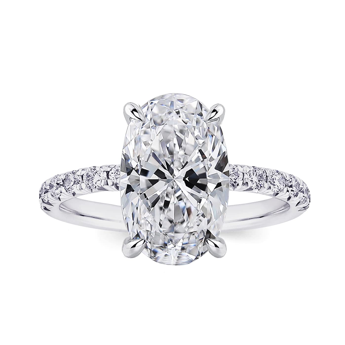 RURULUYA 1.5CT/3.5CT/5.5CT/8CT Oval Engagement Rings for Women,Oval Diamond Ring,925 Sterling Silver 18K Yellow/White Gold Plated Promise Ring