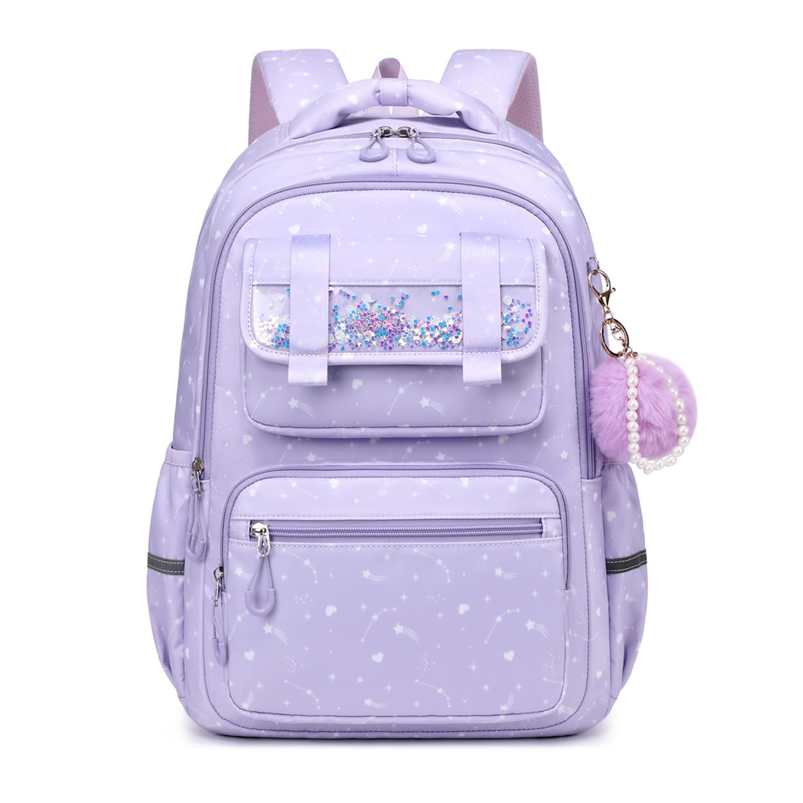 Photo 1 of QIXIHU Backpack for Girls, Starfall Purple